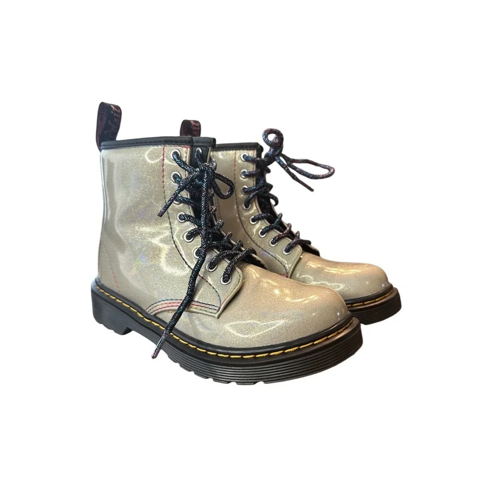 Doc Dr. Martens Girls Sz 14 Glitter Chunky Retro Y2K Sparkle Boots Fairy Grunge